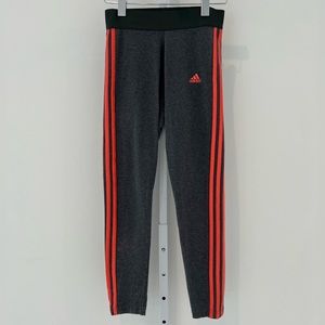 ADIDAS GRAY ORANGE WORKOUT PANTS SIZE S
